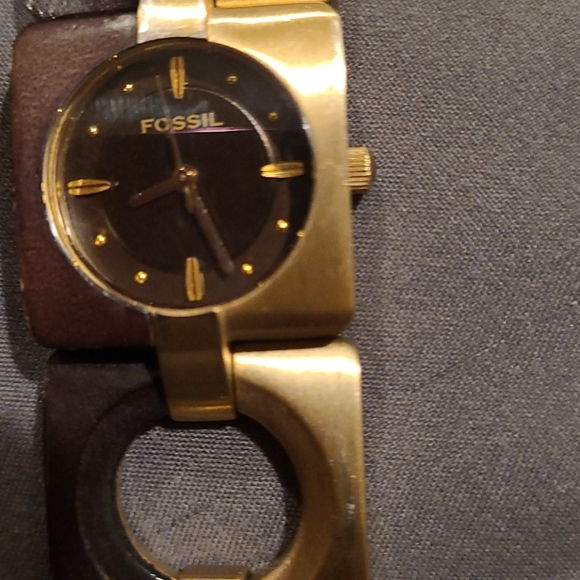 Two toned brown and gold Fossil watch